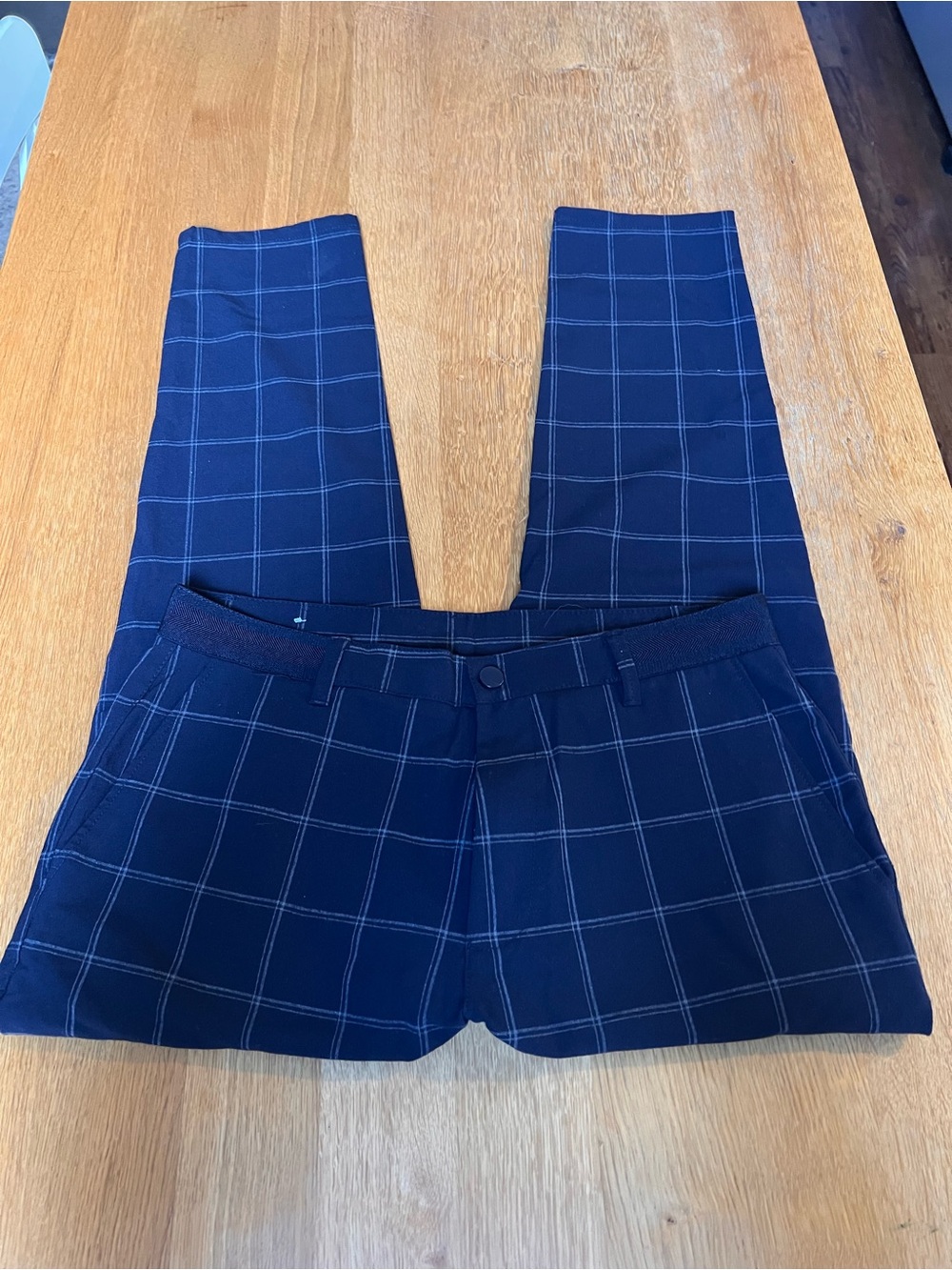 Zara Men's Navy Windowpane Dress Pants